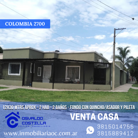 Venta hermosa casa esquina en Colombia al 2700