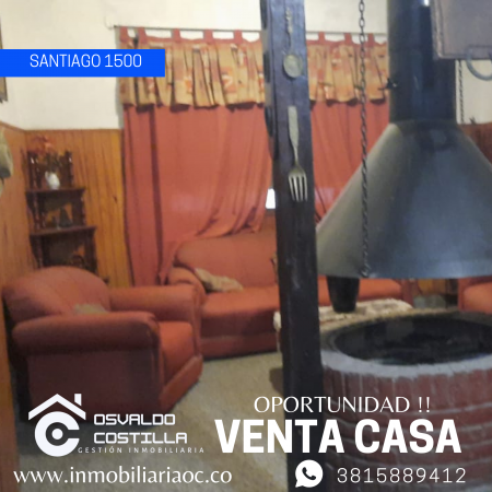 Venta Casa de 3 hab en calle Santiago al 1500