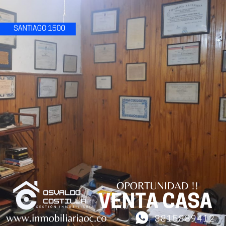 Venta Casa de 3 hab en calle Santiago al 1500