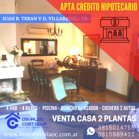 Venta de Casa a dos cuadras de Av. Aconquija -YB (apta para credito hipotecario)
