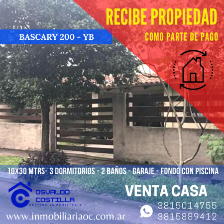 Venta Casa 3 hab. en Psje Bascary al 200 Yerba Buena