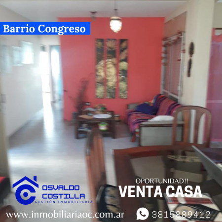 Venta Casa de 3 Hab en Barrio Congreso