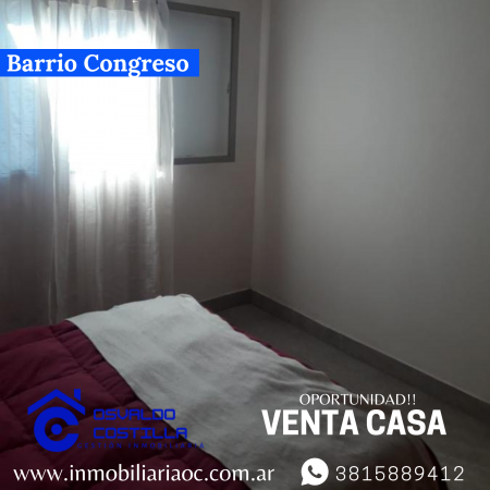 Venta Casa de 3 Hab en Barrio Congreso