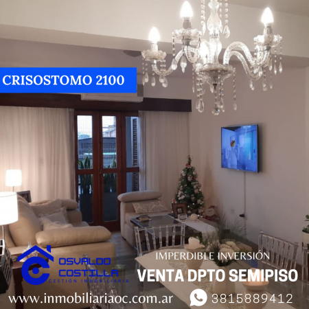 Venta hermoso Dpto. Semipiso en Crisóstomo al 2100