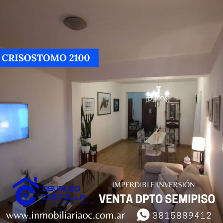 Venta hermoso Dpto. Semipiso en Crisóstomo al 2100