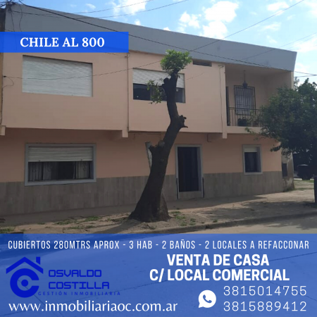 Venta de PH tipo casa c/ locales comerciales en chile al 800