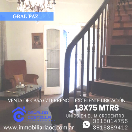 Venta de Importante Inmueble con excelente ubicacion en Gral. Paz al 1000