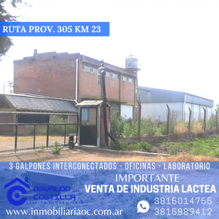 Venta de Industria Lactea ubicada en Timbo Nuevo - Ruta Provincial 305 Km 23