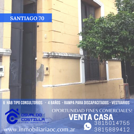 Venta de Casa con fines comerciales en calle Santiago