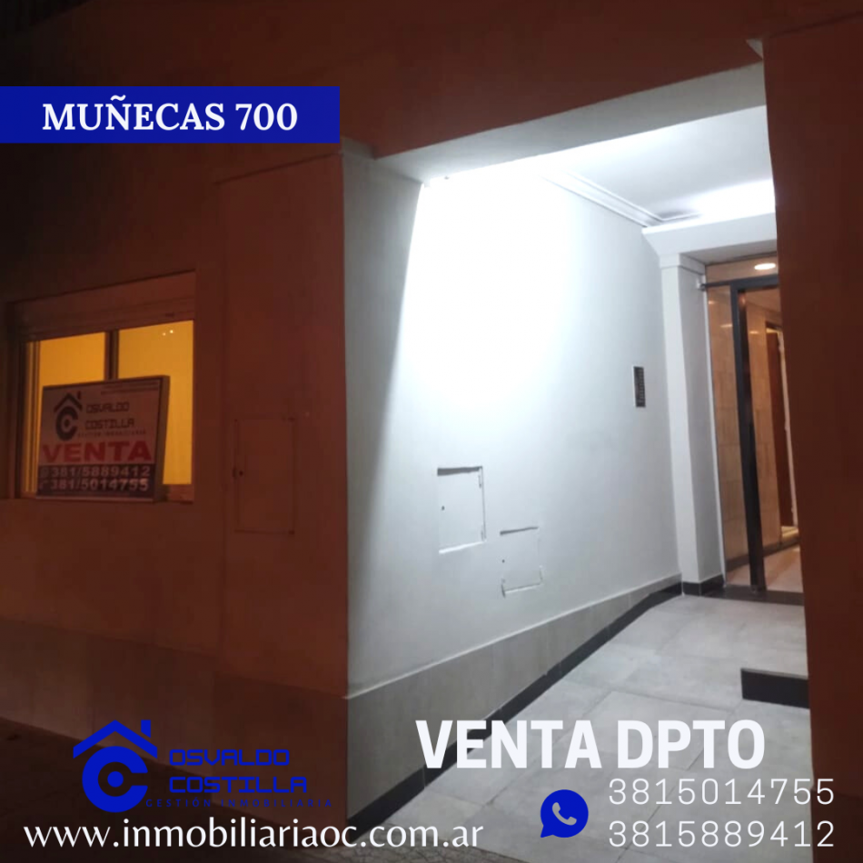 Venta de Dpto. de 1 hab con una ubicacion inmejorable Muñecas 700!