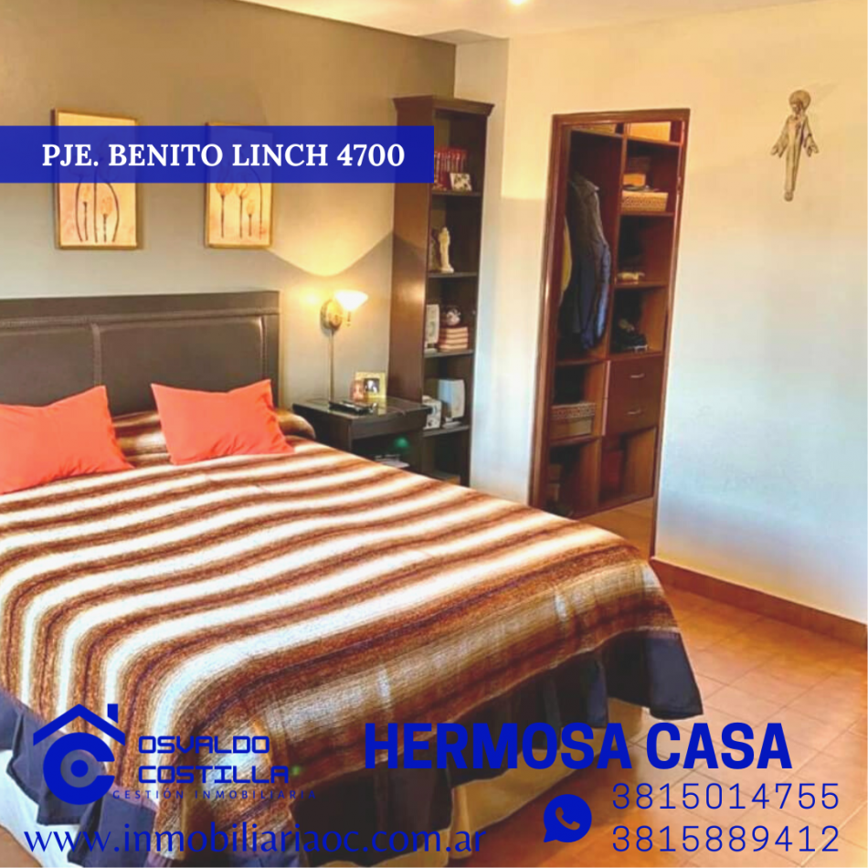 VENTA HERMOSA CASA PJE. BENITO LYNCH 4700