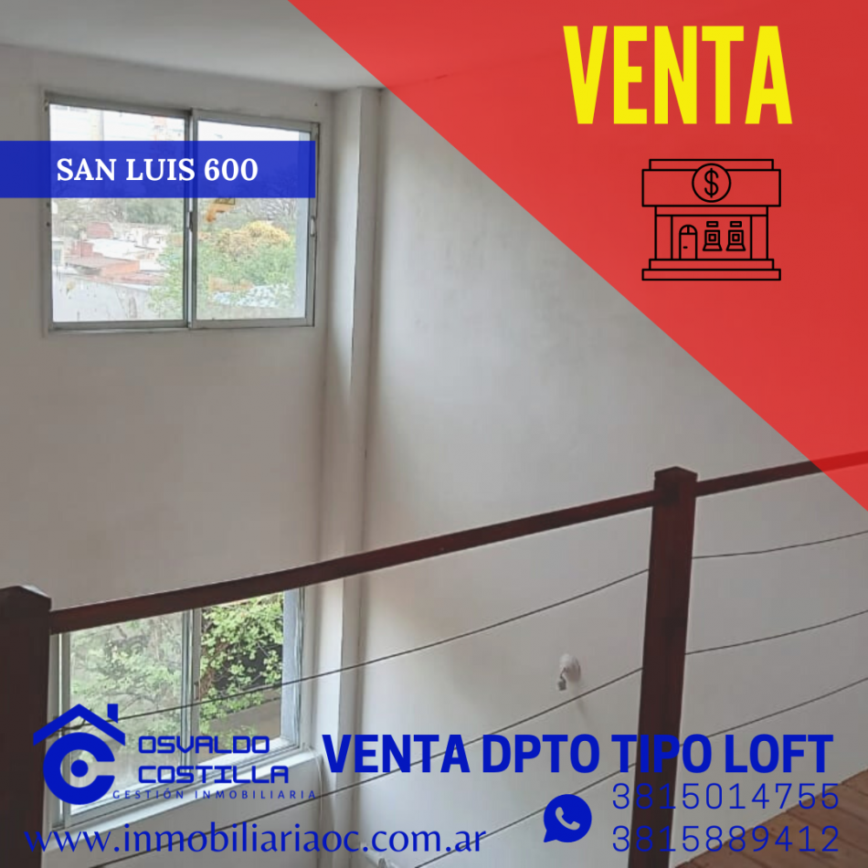 En venta Monoambiente tipo Loft de 35mtrs2 aprox