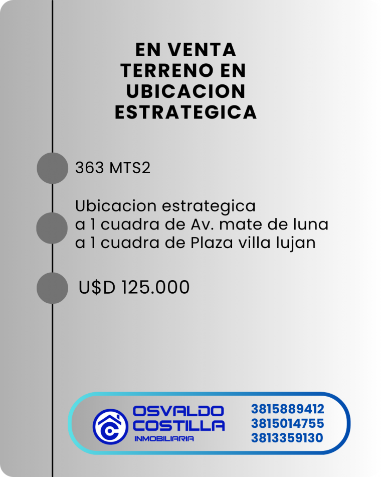 IMPORTANTE TERRENO EN VENTA